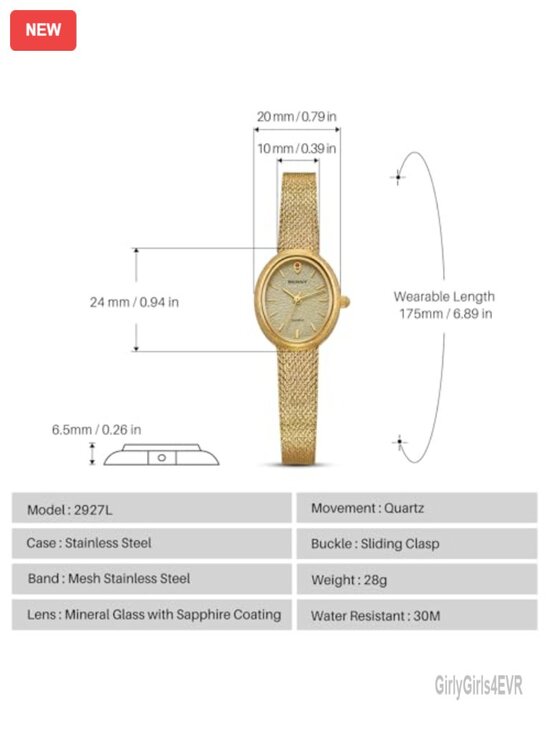 Elegant Oval Analog Quartz Watch, 3ATM Water Resistant Stainless Steel Elegant Oval Analog Quartz Watch, 3ATM Water Resistant  main image 2
